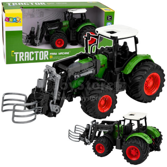 Agricultural Farm Tractor with Bale Grabber Rubber Wheels Green 1:24