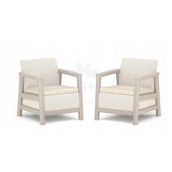 Garden chairs 2 pcs Scandi Linea pebble grey/light beige