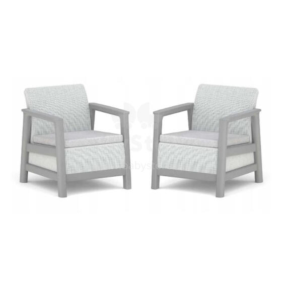 Garden chairs 2 pcs Scandi Linea light grey/dark steel grey