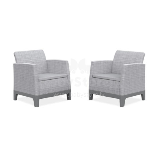 Garden chairs 2 pcs Scandi Form light grey/dark steel grey