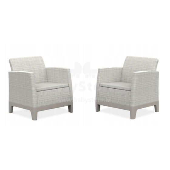 Garden chairs 2 pcs Scandi Form light pebble grey/light beige