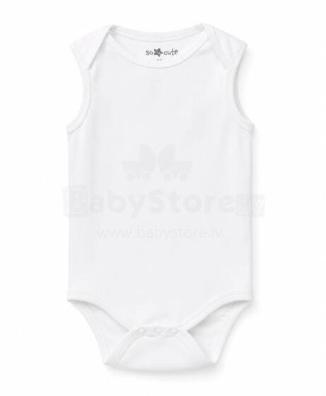 So Cute Cotton Baby Body  Art.296921 White  bodijs no 100%  kokvilna ar īsām piedurknītēm (56-98 cm)