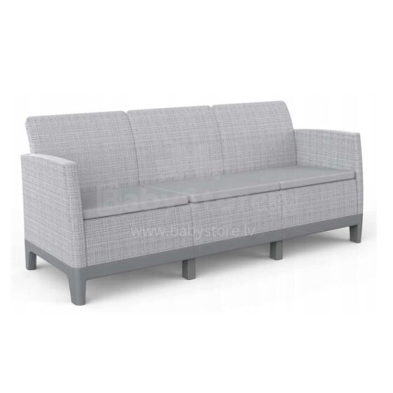 Dārza dīvāns divvietīgs Scandi Form 3 Seater Sofa gaiši pelēks/tumša tērauda pelēks