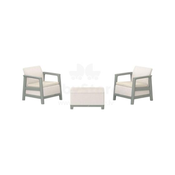 Dārza mēbeļu komplekts Scandi Linea Balcony Set oļu pelēks/salvijzaļa akmens tonī