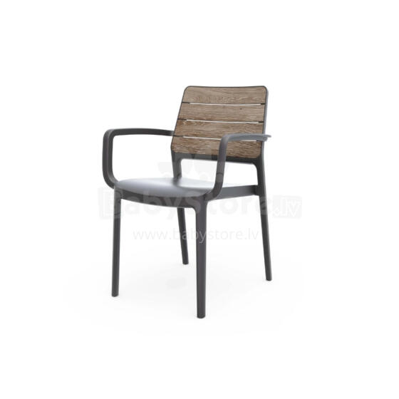 Garden chair Deco Porto Armchair ash wood shade/grey