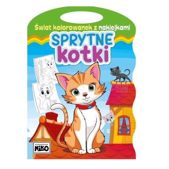 KOLOROWANKI Z NAKLEJKAMI SPRYTNE KOTKI