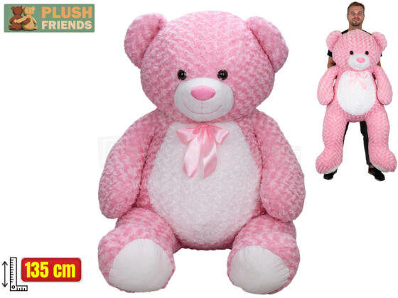 Plush toy - 03135 - TEADY BEAR with BOW - PINK  - size 135 cm
