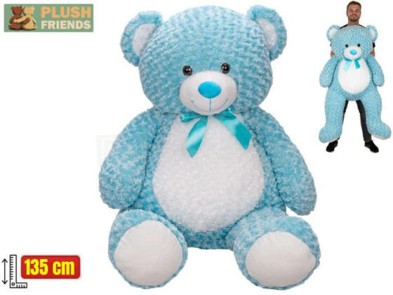 Plush toy - 03142 - TEADY BEAR with BOW - BLUE - size 135 cm