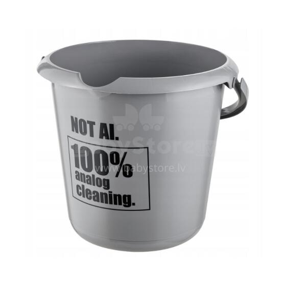 Deco bucket 10L Ilvie &amp;quot;Not Ai&amp;quot; &Oslash;30x28cm gray