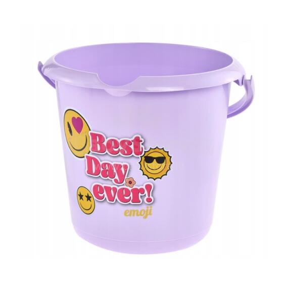 Deco bucket 10L Ilvie &amp;quot;Emoji Best Day&amp;quot; &Oslash;30x28cm purple