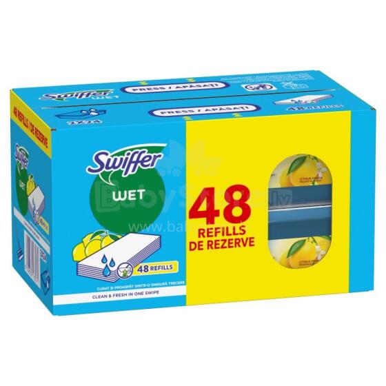 Swiffer Sweeper mitrās salvetes, 48gab