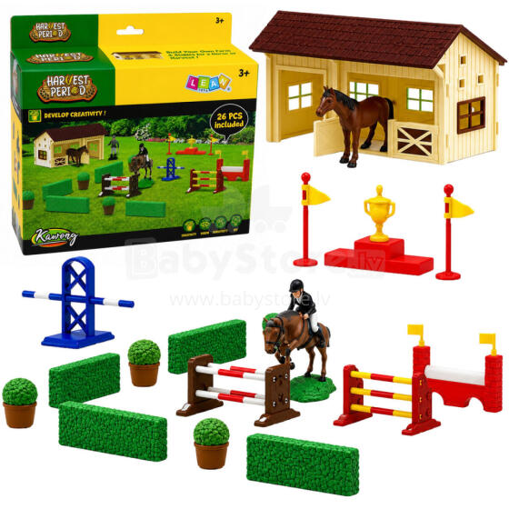Set Farm Horse Stud Obstacle Course Stable Horses Figures 26 pcs.