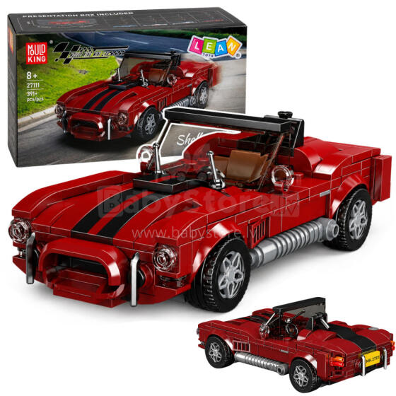 Construction Bricks Classic Car S.Cobra Red Display Case 391 pcs.