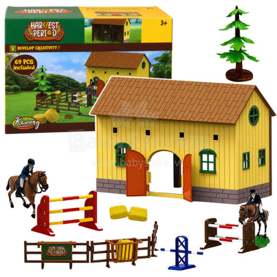 Set Farm Horse Stables Horse Jumping Hills Figures Accessories 69 pcs.