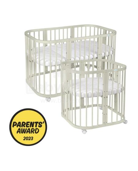 Waldin Baby Collection Bed Crib  7 in 1 Art.297434 Olive Koka daudzfunkcionāla gulta 7 vienā ar matraci