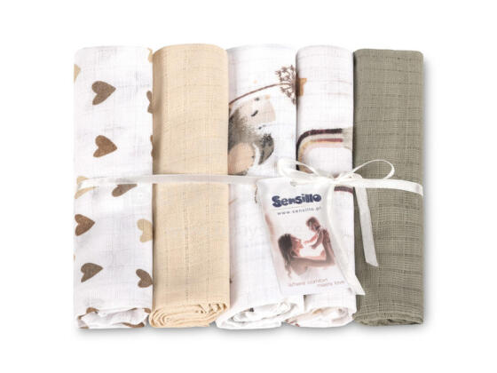 TETRA DIAPER 70X80 5-PACK MOUSE BEIGE