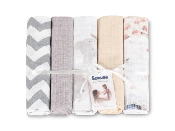 TETRA DIAPER 70X80 5-PACK MOUSE GREY