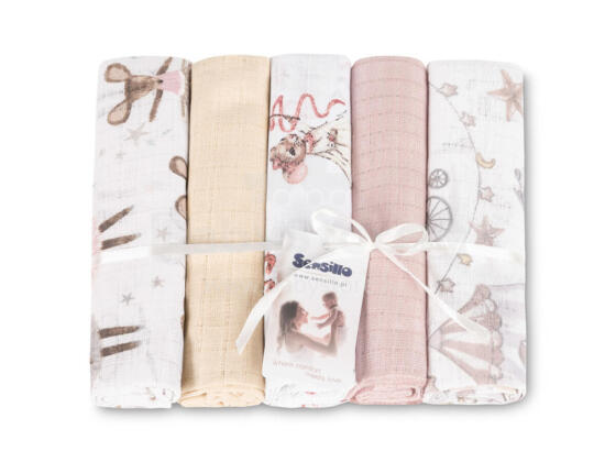 TETRA DIAPER 70X80 5-PACK MOUSE PINK
