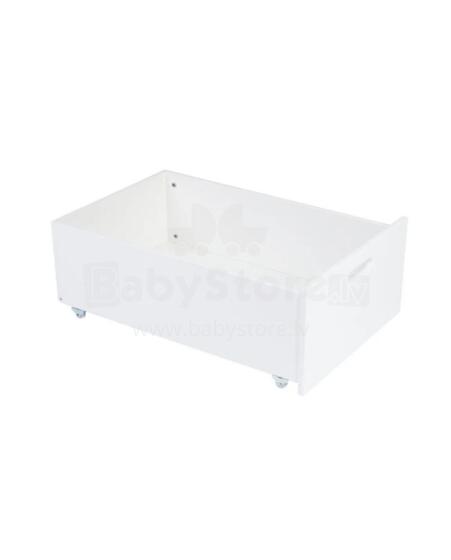 Waldin  Drawer 7 in 1 Collection Art.297555 White Uzglabāšanas atvilktne ir saderīga gan ar klasisko 7-in-1 gultiņu, gan ar ovālo 7-in-1 gultiņu.