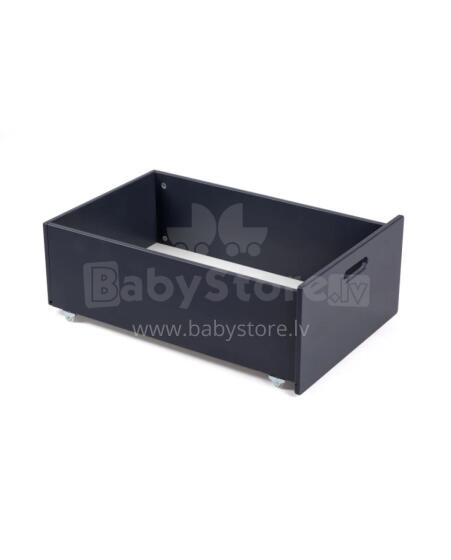 Waldin  Drawer 7 in 1 Collection Art.297558 Graphite Uzglabāšanas atvilktne ir saderīga gan ar klasisko 7-in-1 gultiņu, gan ar ovālo 7-in-1 gultiņu.