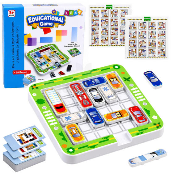 Magnetic Puzzle Game Magnetic Cars 15 Vehicles 60 Cards Board