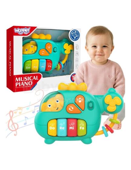WOOPIE BABY Интерактивный пианино вертолет слон Музыкальные звуки 18м+