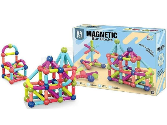 Bloks - 606739 - MAGNETISKAIS - 64 gabali