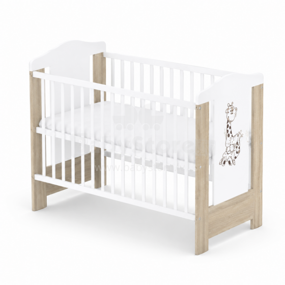 Elf Bed Zephyr Art.298055 White\Pine Детская деревянная кроватка 120x60см