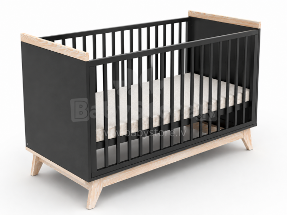 Elf Bed Vigo Art.298087 Black Детская деревянная кроватка 120x60см