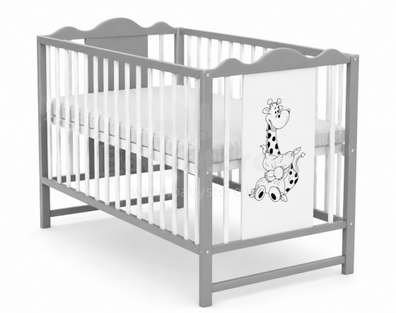 Elf Bed Petal II Art.2981412 White/Grey  Bērnu koka gulta 120x60cm