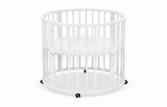 Elf Bed Crib Roundy  Art.298157 White Стильная круглая деревянная кроватка