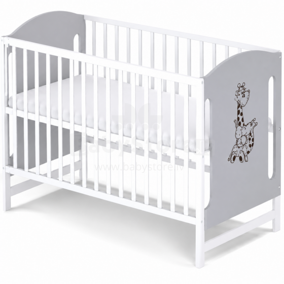 Elf Bed Meadow Art.298168 White/Grey  Детская деревянная кроватка  120x60см