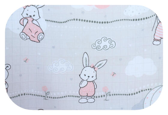Autiņš - 26933 - TETRA PRINT - EGA - LUX -  BUNNY ar BALONIEM - ROZĀ - izmērs 70x80 cm