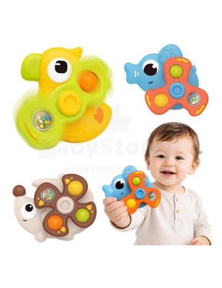 WOOPIE BABY Вращающиеся сенсорные игрушки с присосками Животные 3 шт.