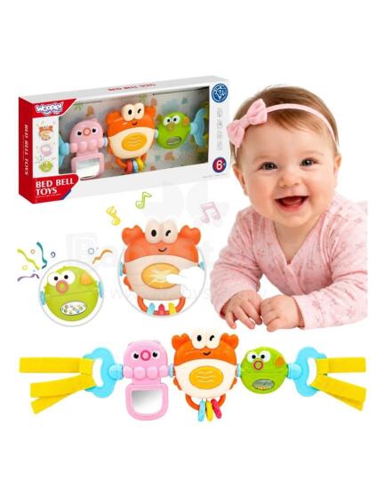 WOOPIE BABY Коляска и Кроватка Подвесная Игрушка Сенсорная Музыкальная Краб Зеркало Рыба 6м