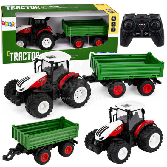 Tālvadības traktors ar izkraušanas piekabi, gaismas, skaņas 1:24