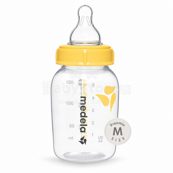 Medela Bottle M size Art.299923  Бутылочка с силиконовой Preemie соской для кормления, размер M средний поток, 150 мл