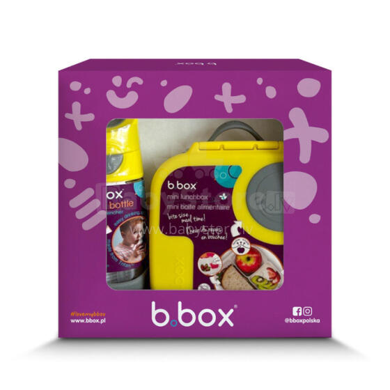 B.BOX 62061 Mini pusdienu kaste + Tritan pudele ar salmiņu 450ml Citronu sorbets