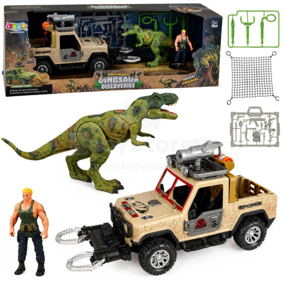 Dinozauru mednieka komplekts Dinozaurs T-Rex figūra mednieka auto skaņas