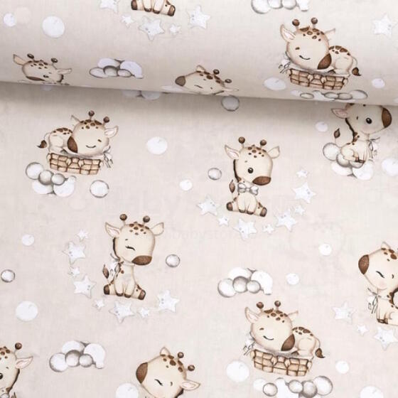 Autiņš flaneļa  ar vaskadrānu GIRAFFE beige 50x60 cm (7464)