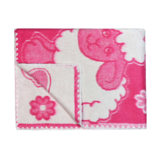 UR Kids Blanket Cotton  Art.30058 Sheep Pink Dabīgas kokvilnas pleds/sega bērniem 100x140cm