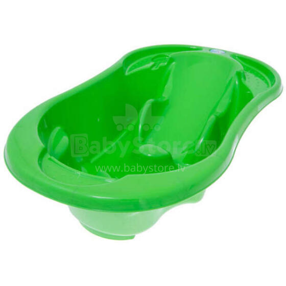 TegaBaby Anatomic Bath Comfort  light green  KF-001 Aнатoмичecкая детская ванночка со сливом и термометром