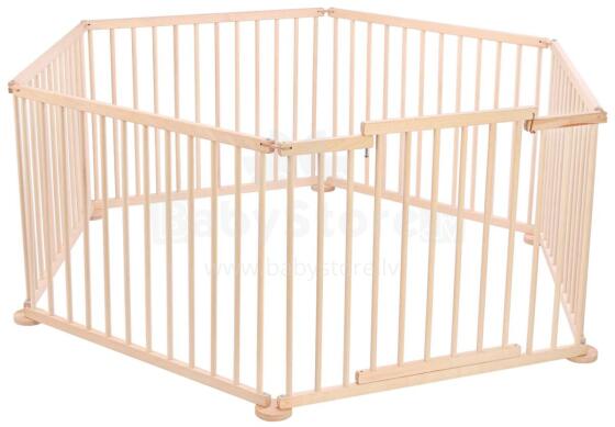 Wooden Playpen Hexagon Art.30298  Манеж 6-стенный деревянный
