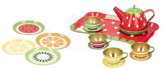 Colorbaby Toys Tea Party Cooking Set Art.46648 Metāla rotaļu trauku komplekts 15 gb.