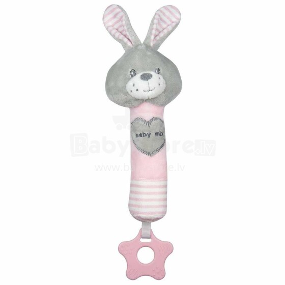 BabyMix Rabbit Art. 40856 Детская мягкая погремушка с пищалкой