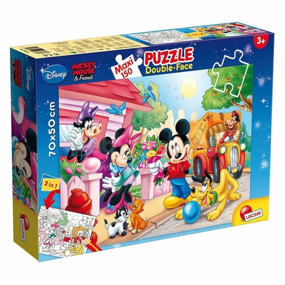 Lisciani Giochi Supermaxi Mickey Mouse Art.48328 Divpusēja puzle-krāsojamā grāmata