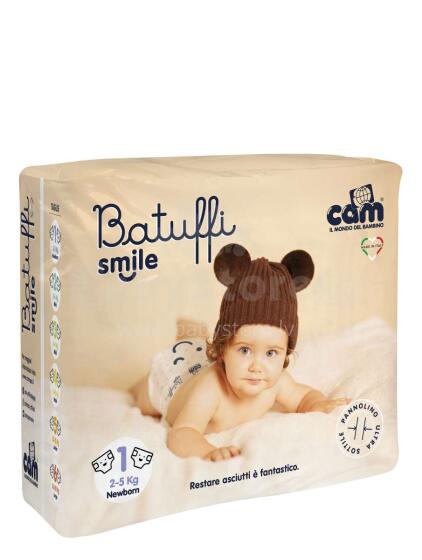 Cam Batuffi Newborn Art. V445 Ekoloģiskās autiņbiksītes ar mitruma indikatoru 1 izmērs no 2-5kg, 22gab.