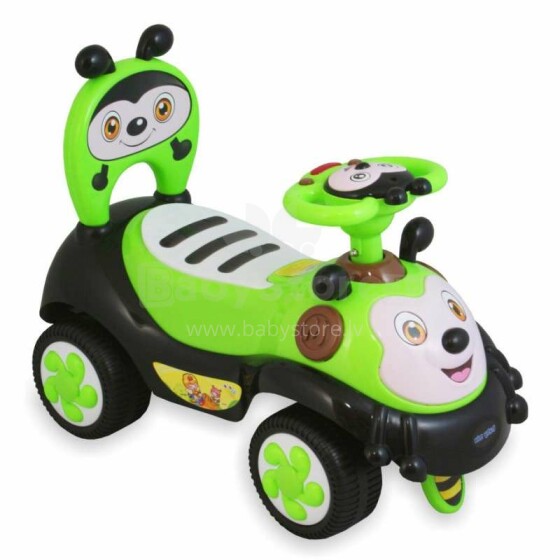 Babymix Art.32875 Little Bee Green Bērnu stumjamā mašīnīte staigulis ar mūziku