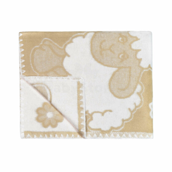 UR Kids Blanket Cotton  Art.35504  Sheep Beige Детское одеяло/плед из натурального хлопка 75x100см