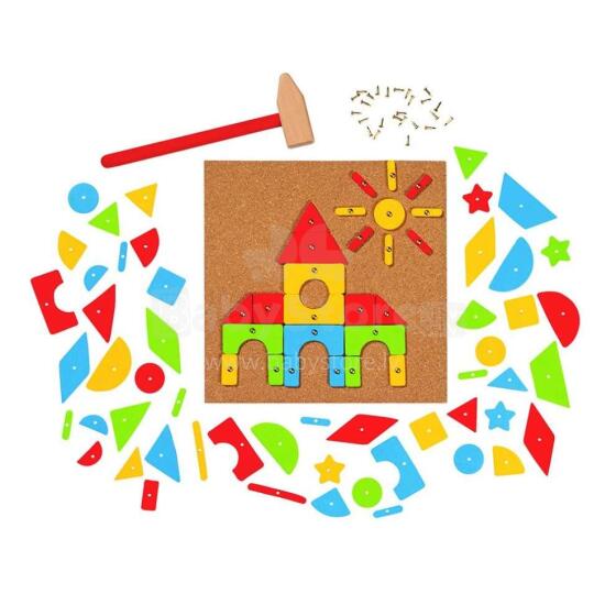 Goki Art.58578 Spēļu komplekts ar dēli, āmurs un naglas
